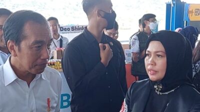 Jokowi Kunjungan Stan Pameran Bulukumba, Ketua Dekranasda Kenalkan Pinisi dan Wisata Tanjung Bira