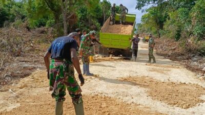 Jelang Penutupan, Satgas TMMD 117 Mulai Finishing Perintisan Jalan