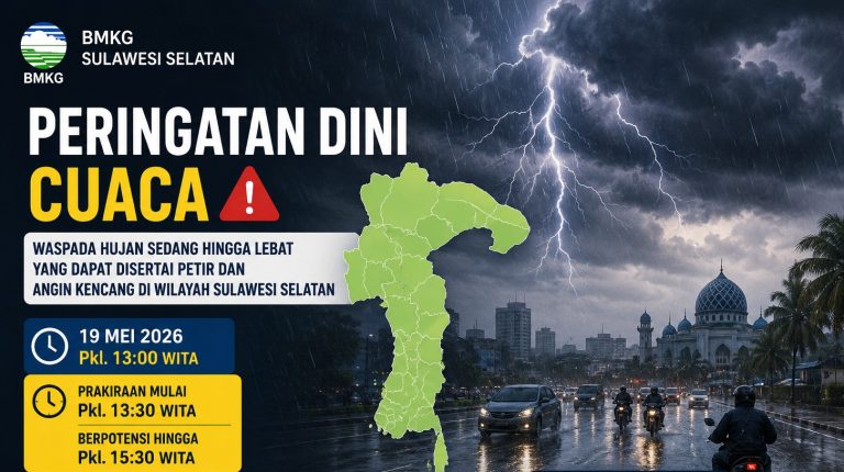Cuaca Ekstrem Ancam di Sejumlah Wilayah Sulawesi Selatan, BMKG Keluarkan Peringatan Dini